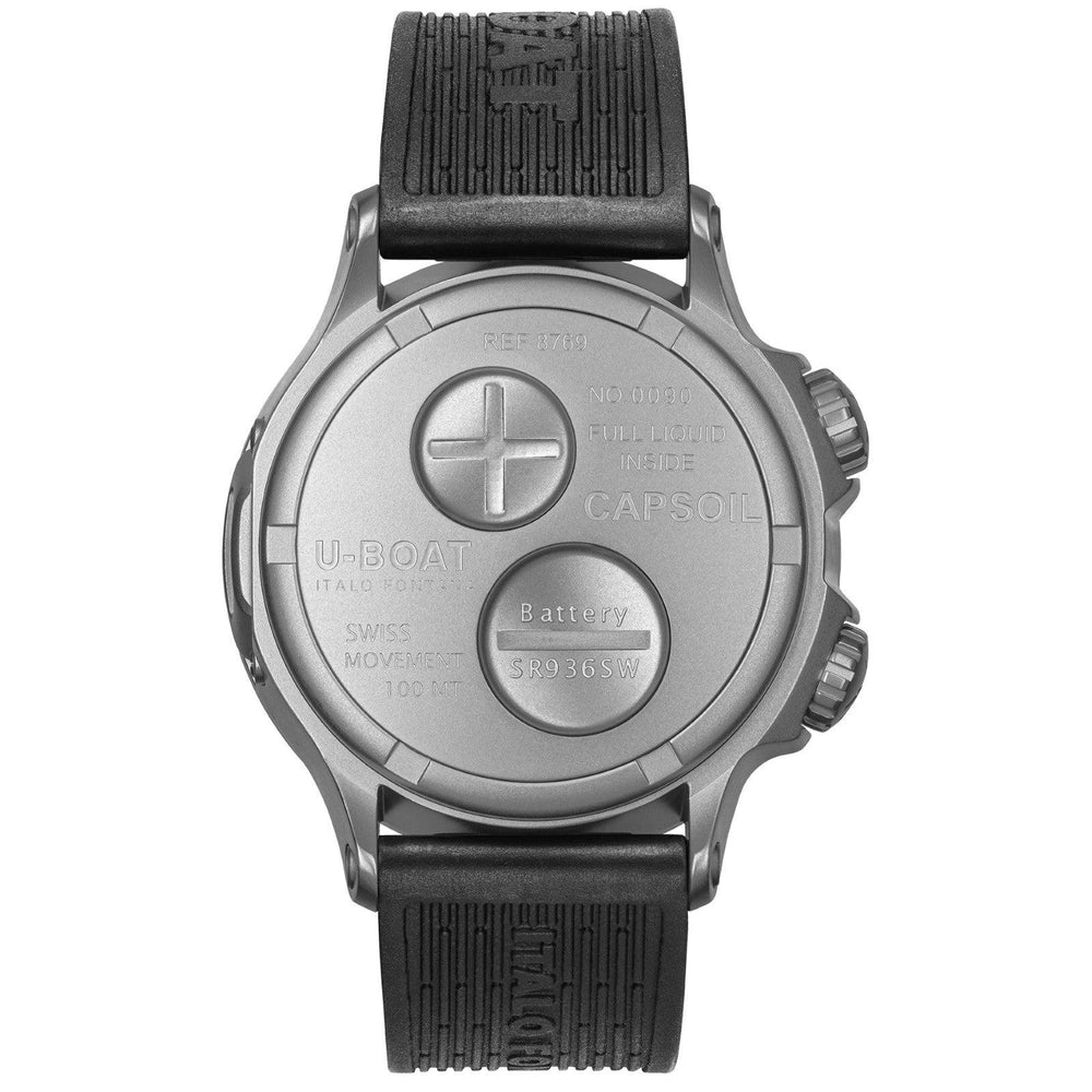 U-BOAT kello Capsoil Doppiotempo SS 45mm musta kvartsiteräs 8769/A - Capodagli 1937