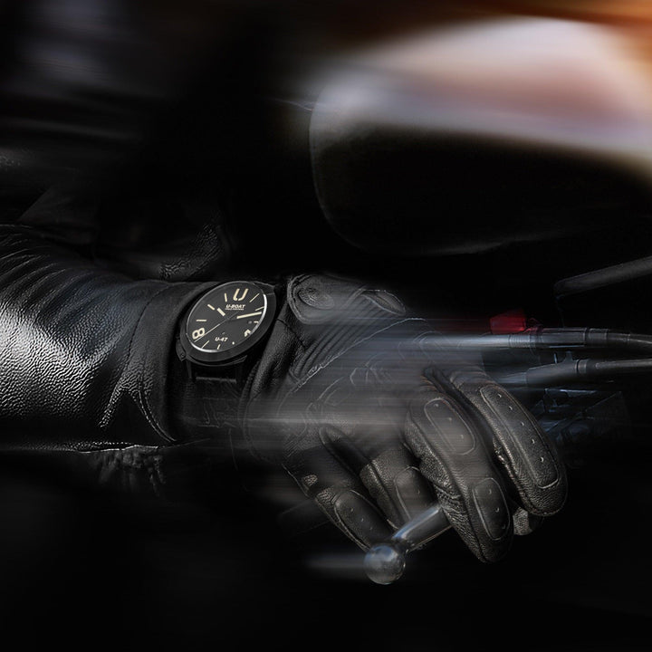 U-BOAT Klassische Uhr U-47 AB1 47 mm, schwarzer Automatikstahl, schwarzes PVD-Finish 9160 – Capodagli 1937