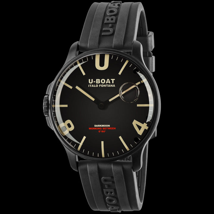 U-BOAT-Uhr DARKMOON 44 mm SCHWARZ IPB Quarzstahl schwarz IPB-Finish 8464/B – Capodagli 1937