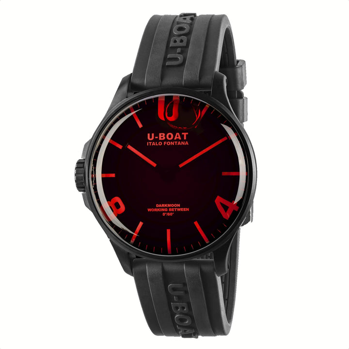 U-BOAT-Uhr DARKMOON 44 mm ROTES GLAS IPB Quarzstahl schwarz IPB-Finish 8466/B – Capodagli 1937
