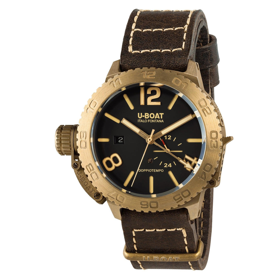 U-BOAT kello DOPPIOTEMPO 46 BRONZO GR 46mm automaattinen musta pronssi 9008 - Capodagli 1937