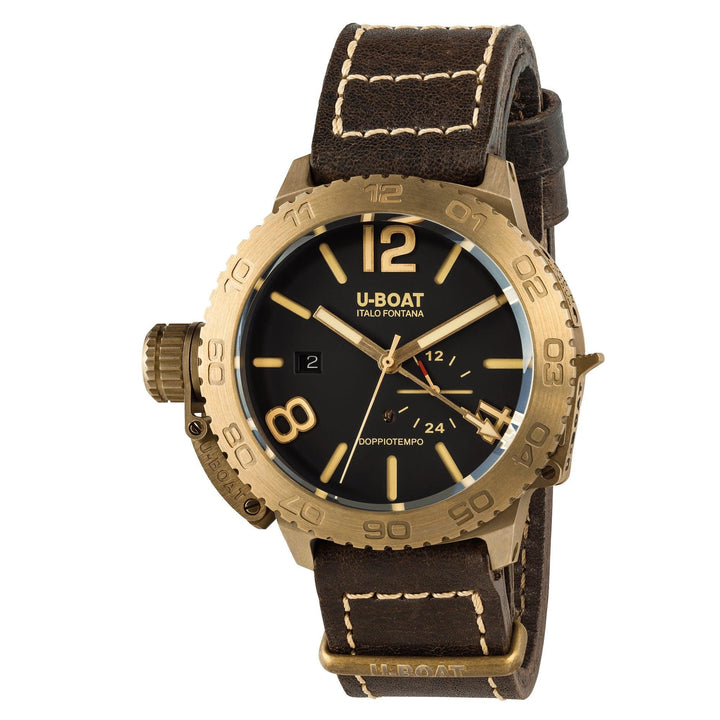 U-BOAT-Uhr DOPPIOTEMPO 46 BRONZO GR 46 mm Automatik schwarz bronze 9008 – Capodagli 1937