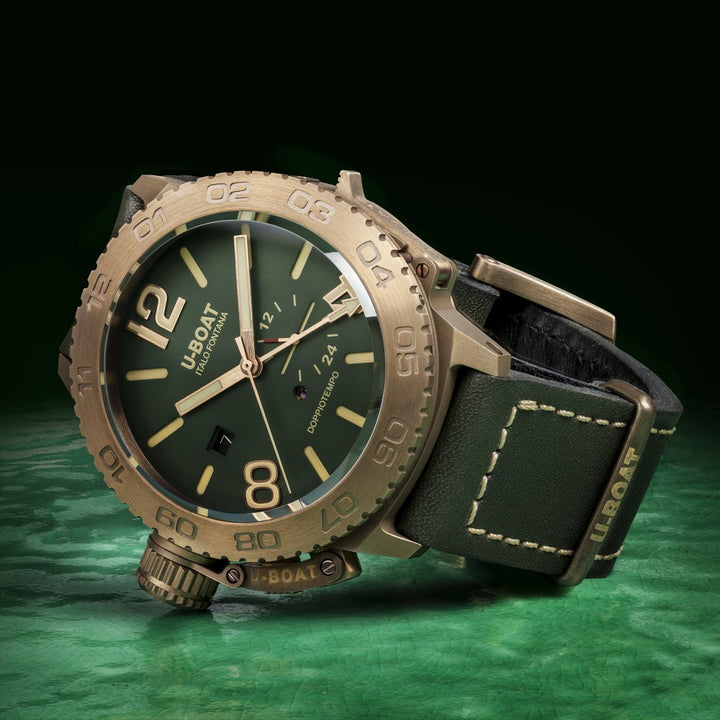 U-BOAT-Uhr DOPPIOTEMPO 46 BRONZO GR 46 mm grüne Automatikbronze 9088 – Capodagli 1937
