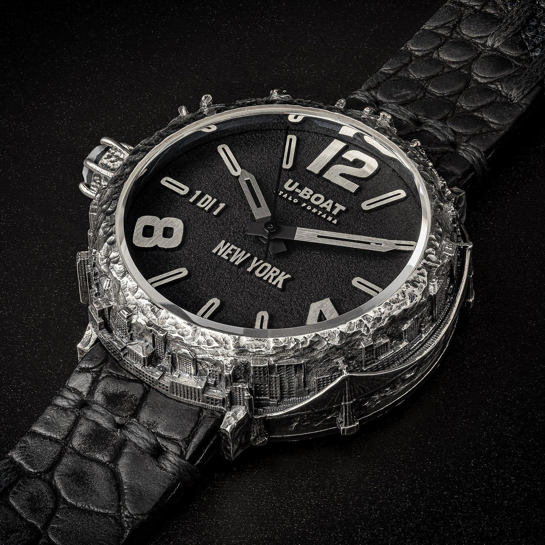 U-Boot-Uhr New York 925 Diamant 45mm schwarz Automatik 925er Silber NEW YORK 925 - Capodagli 1937