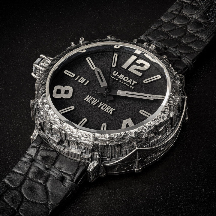 U-Boot-Uhr New York 925 Diamant 45mm schwarz Automatik 925er Silber NEW YORK 925 - Capodagli 1937
