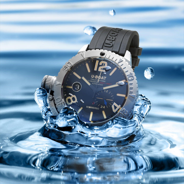 U-BOAT-Uhr SOMMERSO/A 46 mm schwarzer Automatikstahl 9007/A – Capodagli 1937