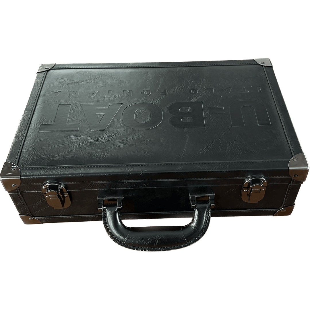 U-BOAT-Koffer aus schwarzem Leder für 5 Reiseuhren UBOAT-001 – Capodagli 1937