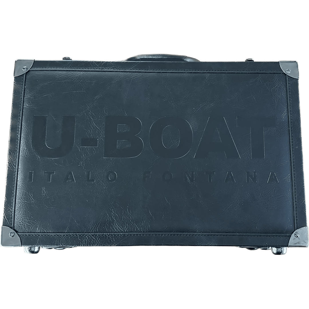 U-BOAT-Koffer aus schwarzem Leder für 5 Reiseuhren UBOAT-001 – Capodagli 1937