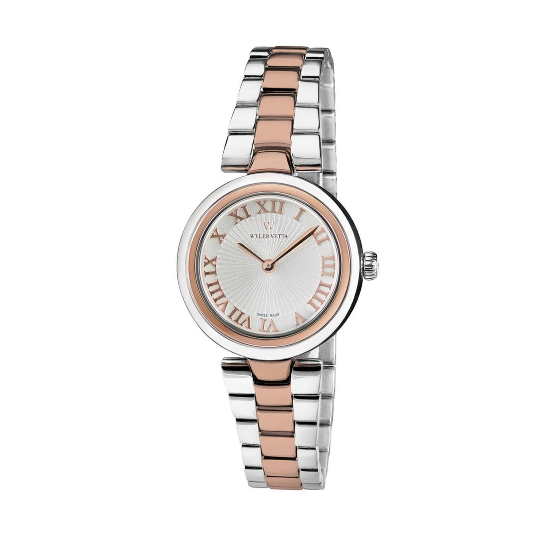 Zegarek Wyler Vetta Étoile 28mm srebrna stal PVD wykończenie w kolorze różowego złota kwarcowy WV0029 - Gioielleria Capodagli