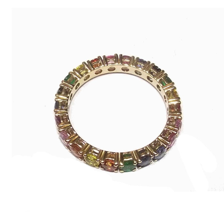 Bague Zydo girodito en or rose 18 carats, émeraudes, saphirs 0037FG - Capodagli 1937